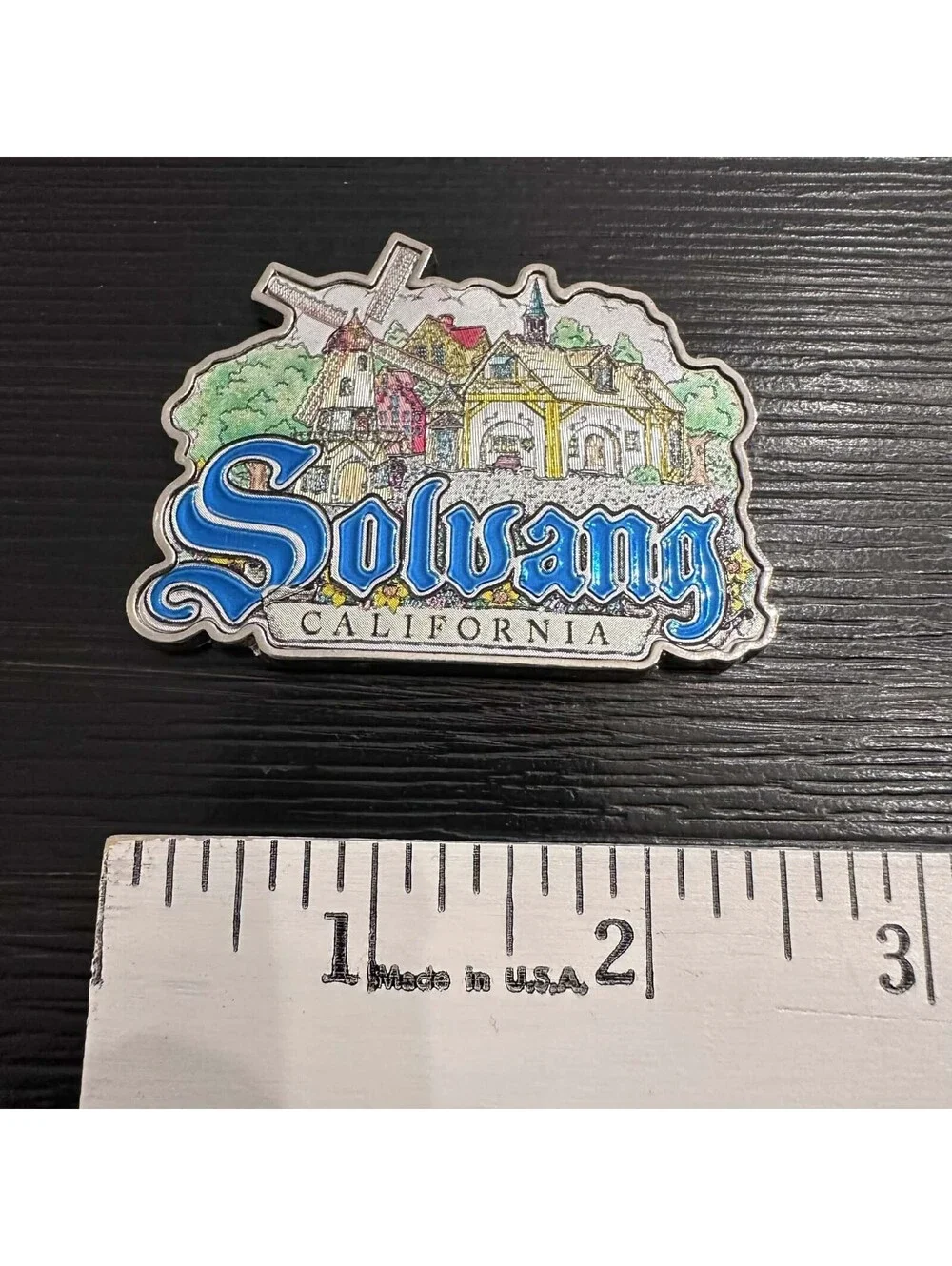 Solvang California Danish Village Windmill Scenic Travel Souvenir Metal Magnet